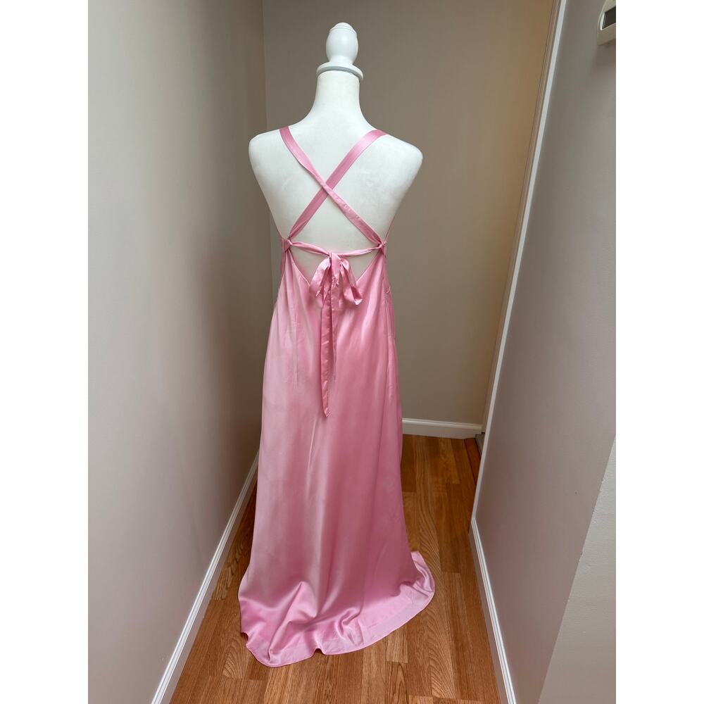 Show Me Your MuMu Anderson Maxi Dress Light Pink Luxe Satin Size Large - Picture 7 of 9